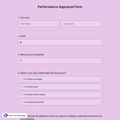 Performance Appraisal Form