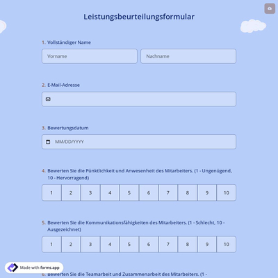Leistungsbeurteilungsformular