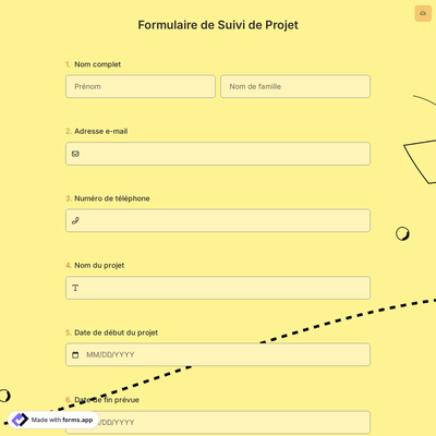 Formulaire de Suivi de Projet