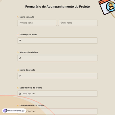 Formulário de Acompanhamento de Projeto