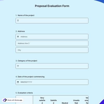 Proposal Evaluation Form