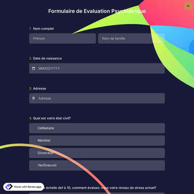 Formulaire de Evaluation Psychiatrique