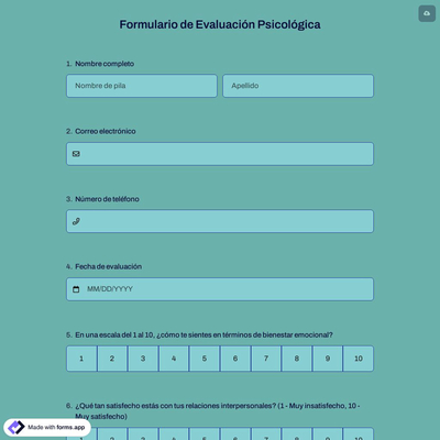 Formulario de Evaluación Psicológica