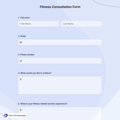 Fitness Consultation Form