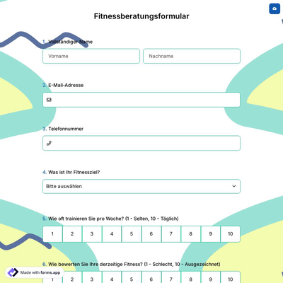 Fitnessberatungsformular