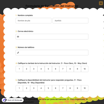 Formulario de Evaluación del Instructor