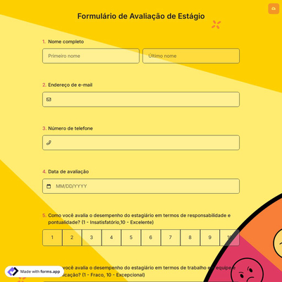 Formulário de Avaliação de Estágio