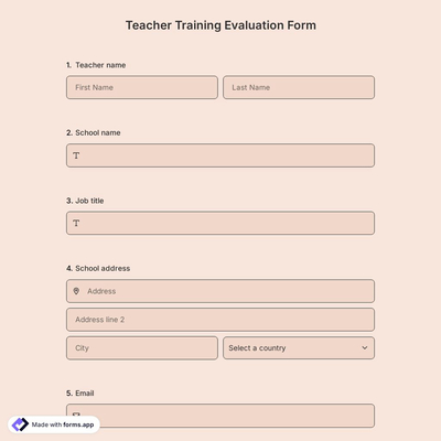 Teacher Training Evaluation Form