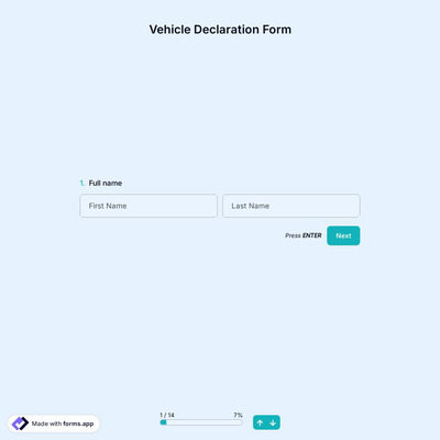 Vehicle Declaration Form