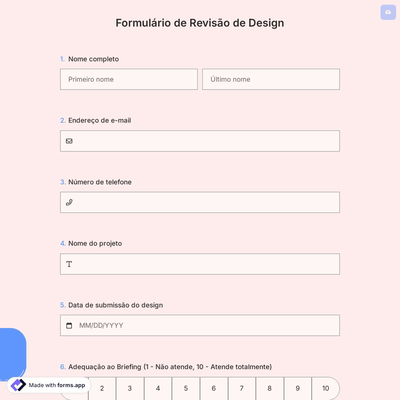 Formulário de Revisão de Design