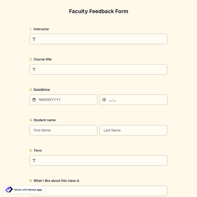 Faculty Feedback Form