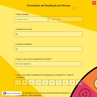 Formulário de Feedback de Fitness