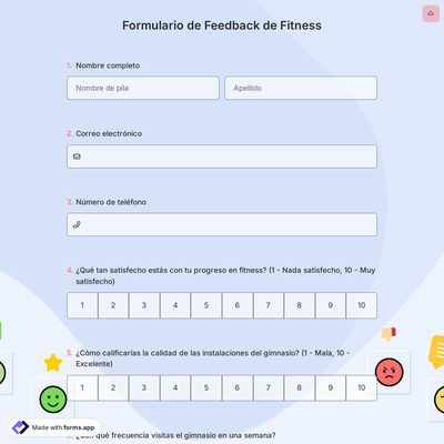 Formulario de Feedback de Fitness