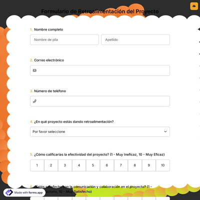 Formulario de Retroalimentación del Proyecto