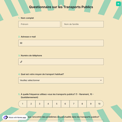 Questionnaire sur les Transports Publics