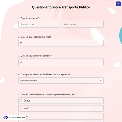 Questionário sobre Transporte Público