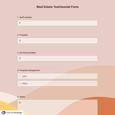Real Estate Testimonial Form