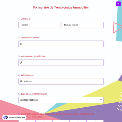 Formulaire de Témoignage Immobilier