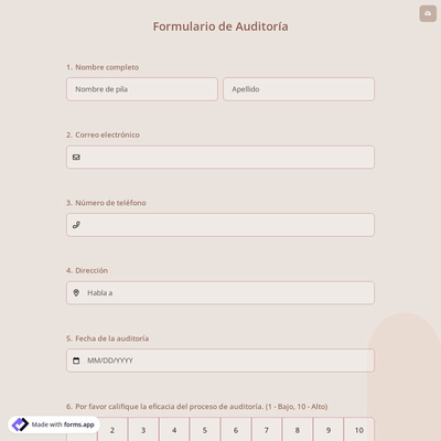 Formulario de Auditoría
