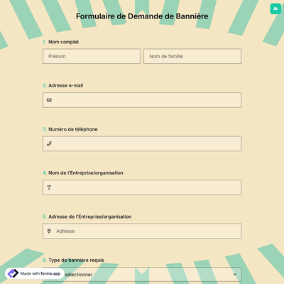 Formulaire de Demande de Bannière