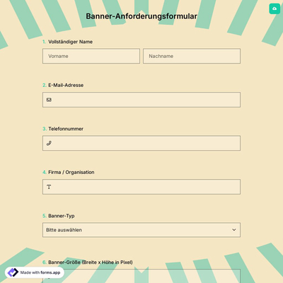 Banner-Anforderungsformular