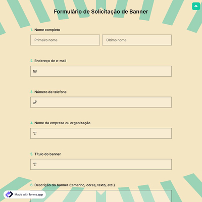 Formulário de Solicitação de Banner