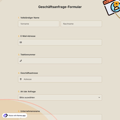 Geschäftsanfrage-Formular