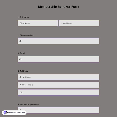 Membership Renewal Form