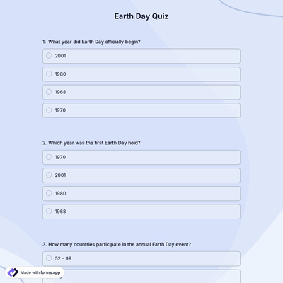 Earth Day Quiz