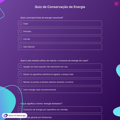Quiz de Conservação de Energia