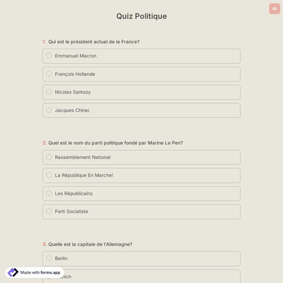Quiz Politique