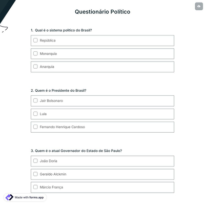 Questionário Político