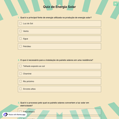 Quiz de Energia Solar