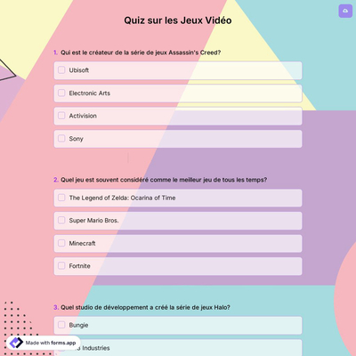Quiz sur les Jeux Vidéo