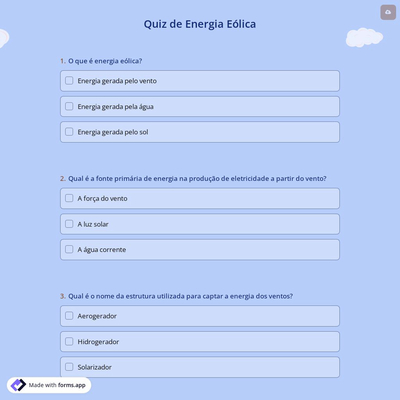 Quiz de Energia Eólica
