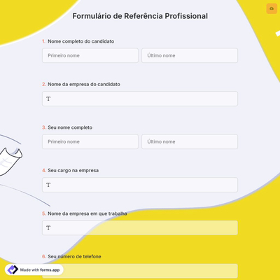 Formulário de Referência Profissional