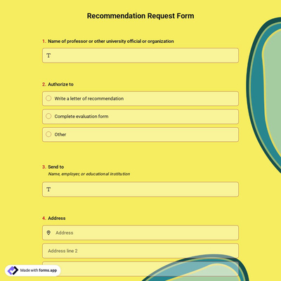 Recommendation Request Form