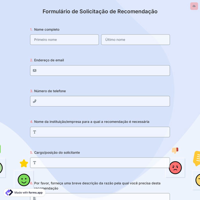 Formulário de Solicitação de Recomendação
