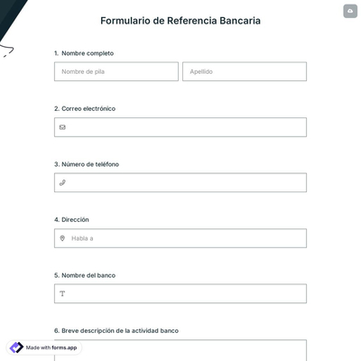 Formulario de Referencia Bancaria