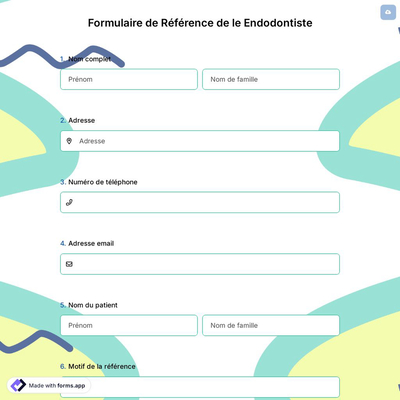 Formulaire de Référence de le Endodontiste