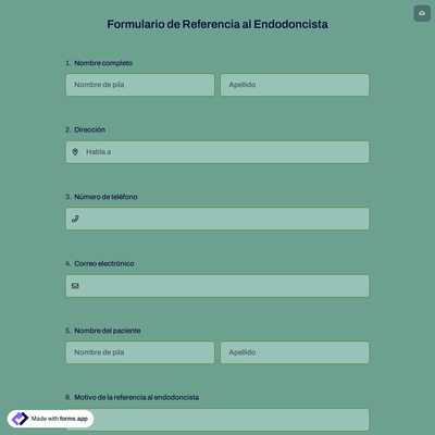 Formulario de Referencia al Endodoncista