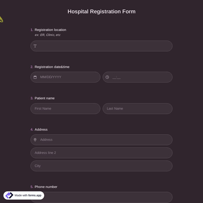 Hospital Registration Form