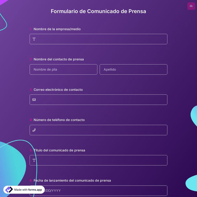 Formulario de Comunicado de Prensa