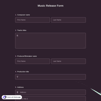Music Release Form