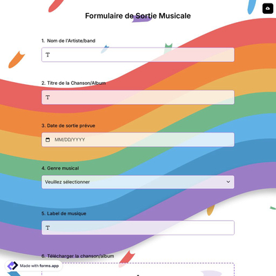 Formulaire de Sortie Musicale