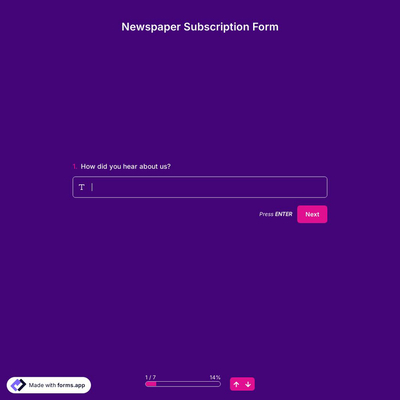 Newspaper Subscription Form