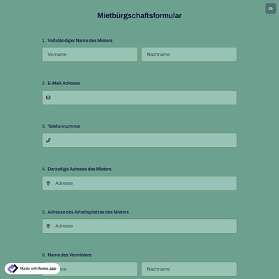 Mietbürgschaftsformular