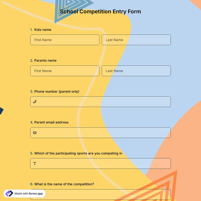 School Competition Entry Form