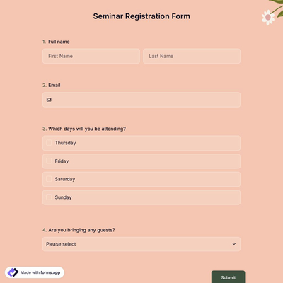 Seminar Registration Form