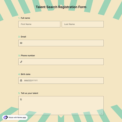 Talent Search Registration Form